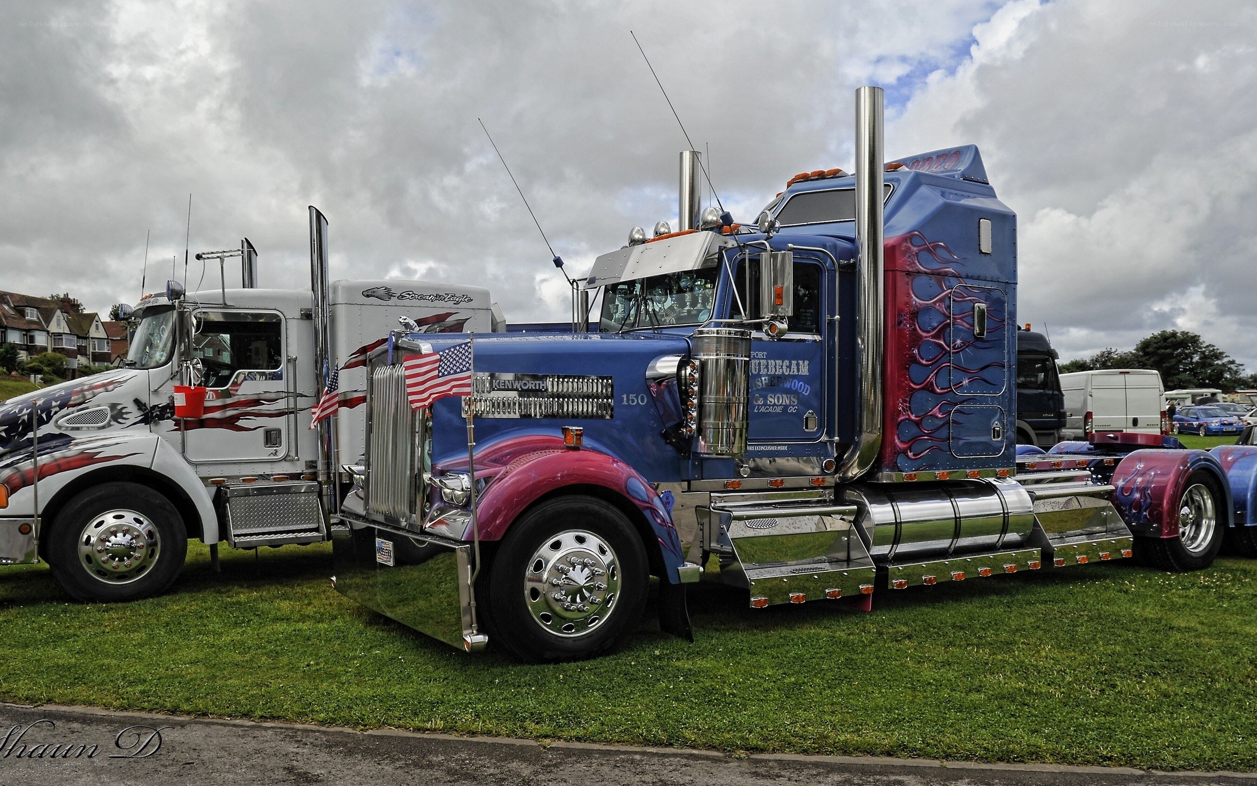 Custom trucks at a show