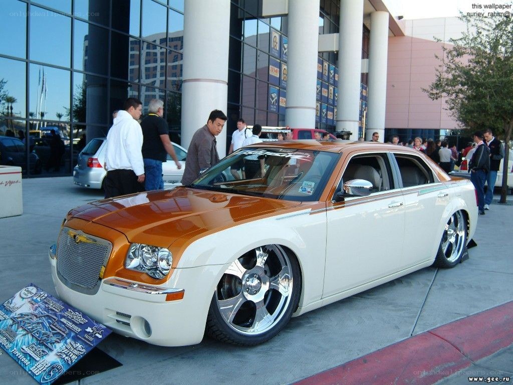 Custom two-tone car at outdoor show