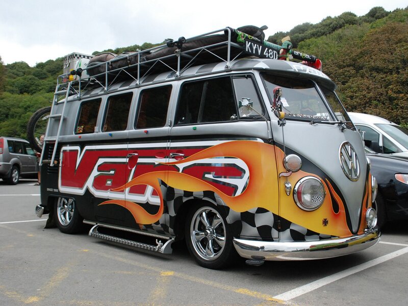 Custom Van with Flames