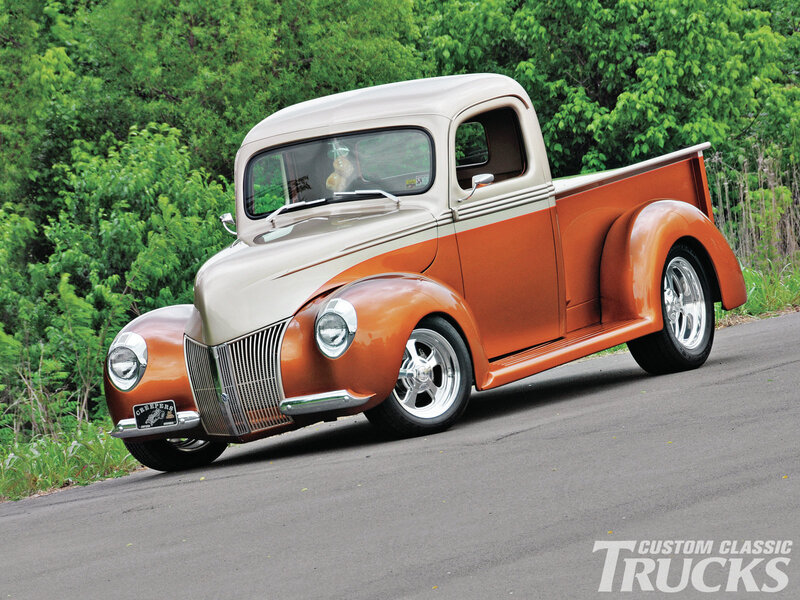 Custom Vintage Pickup Truck — Orange