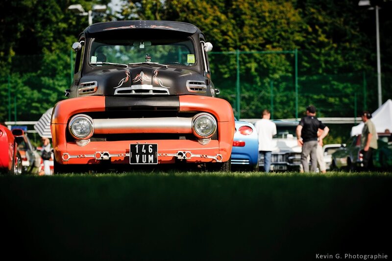 Custom vintage truck at car show