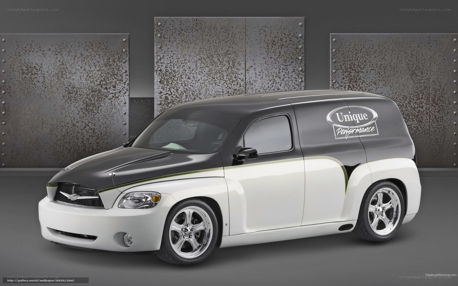 Custom white and black van