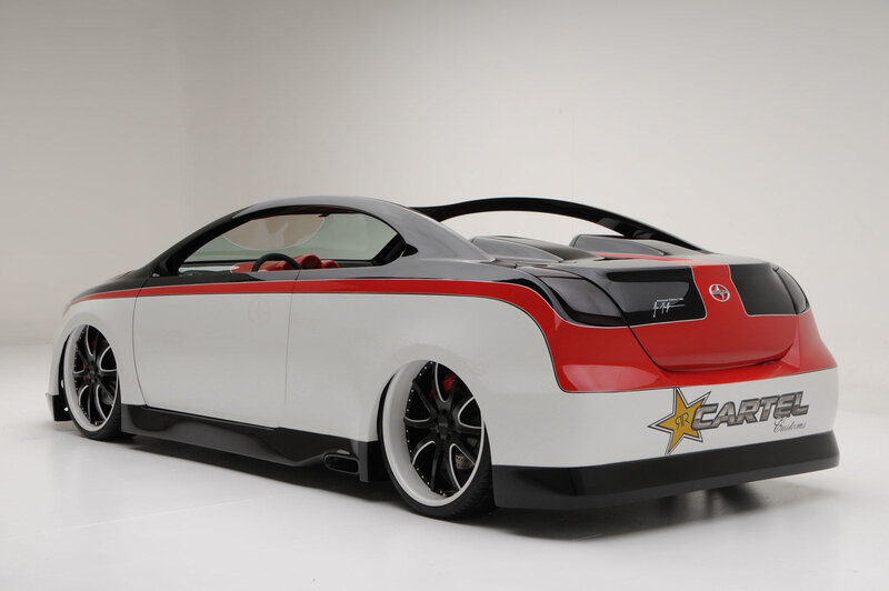 Custom white and red sports car