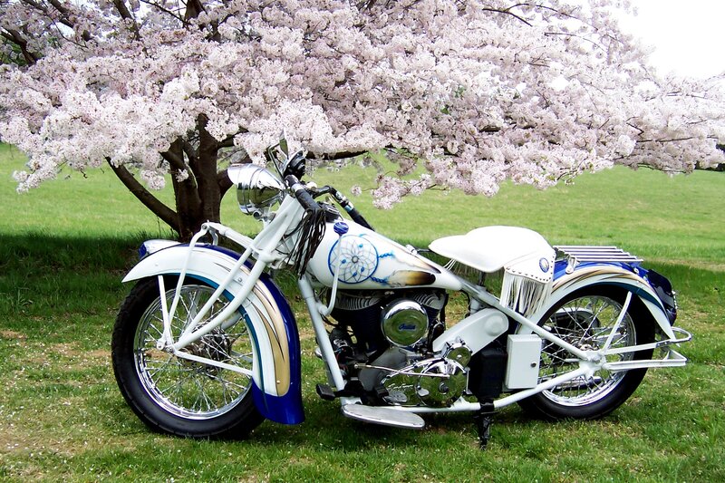 Custom White Motorcycle