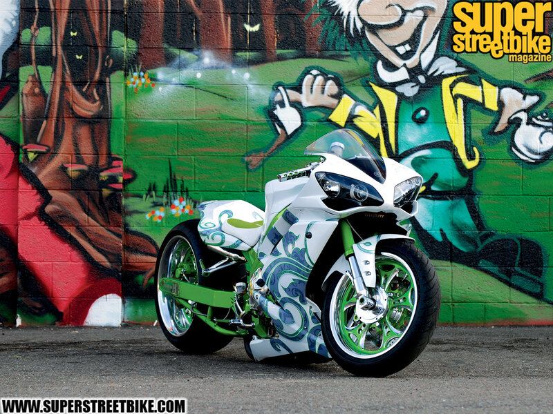 Custom White Motorcycle — Vibrant