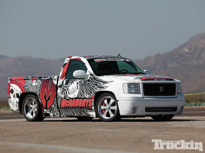 Custom White Pickup Truck — Dramatic, Afternoon, Photograph