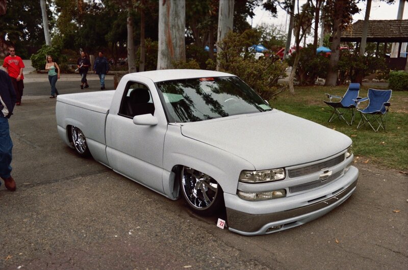 Custom White Pickup Truck