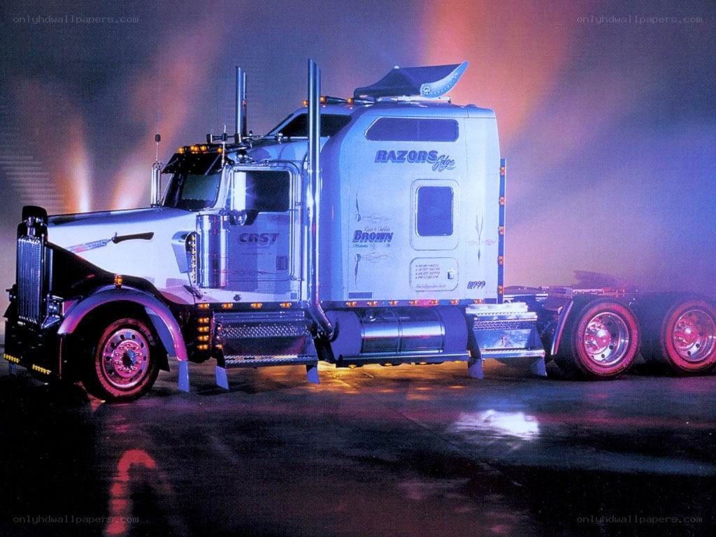 custom white semi-truck