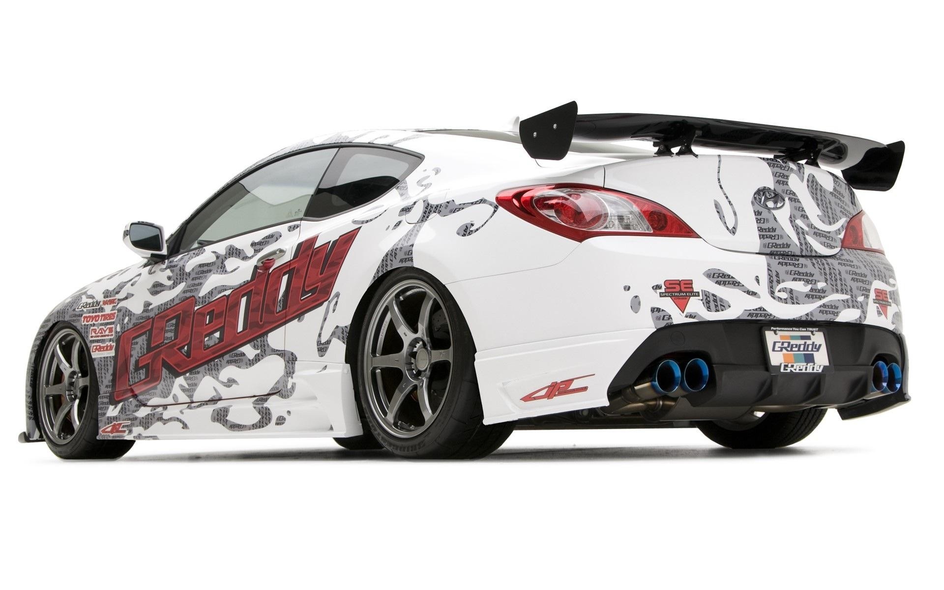 custom white sports car