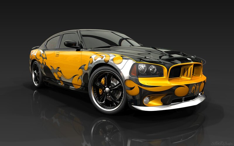Custom Yellow and Black Car