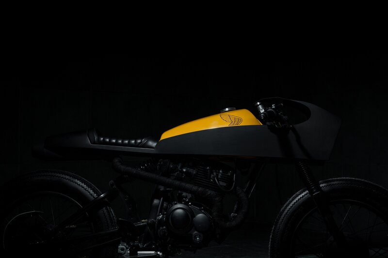 Custom Yellow Motorcycle — Black