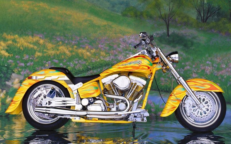 Custom Yellow Motorcycle — Serene