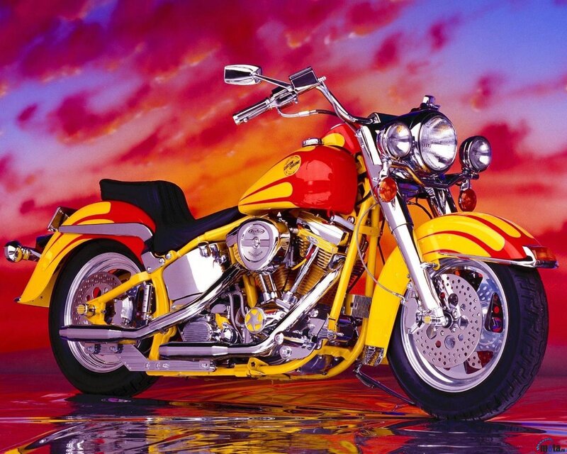 Custom Yellow Motorcycle
