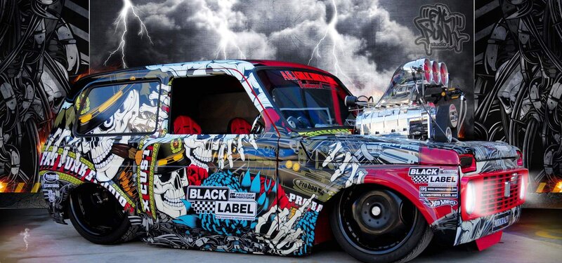 Customized Car with Decals