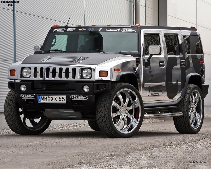Customized Hummer H2 — Silver, Neutral, Photograph, Car