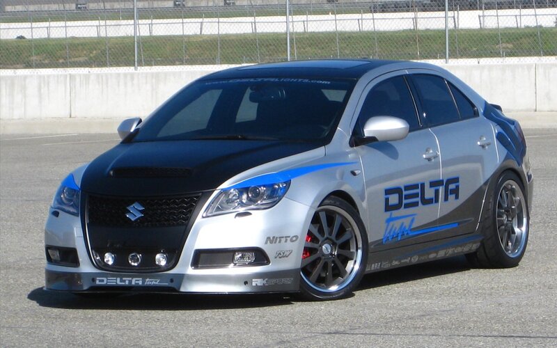 customized silver and black sedan