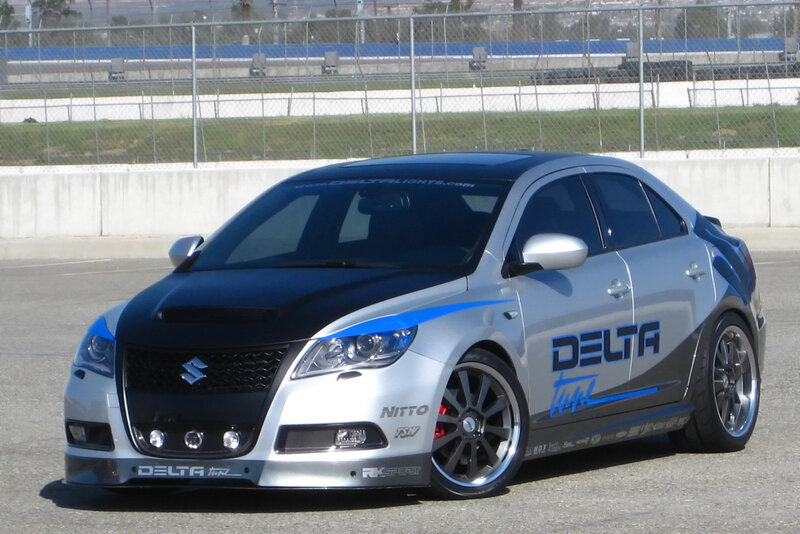 customized silver and black sedan