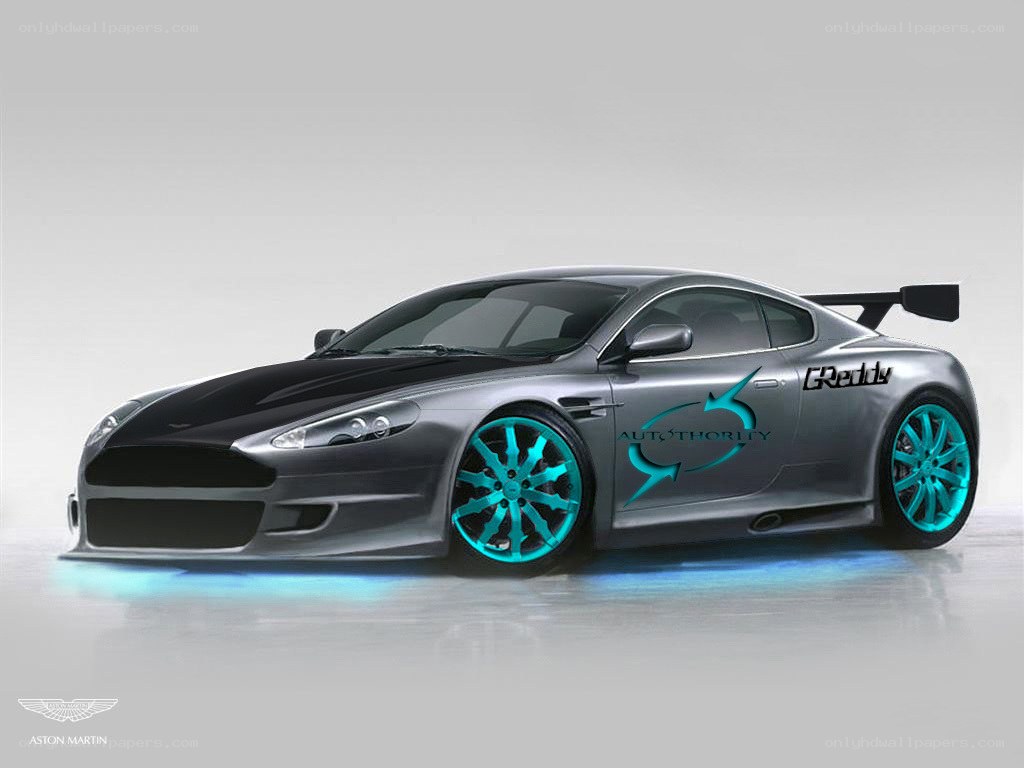 Customized silver sports car