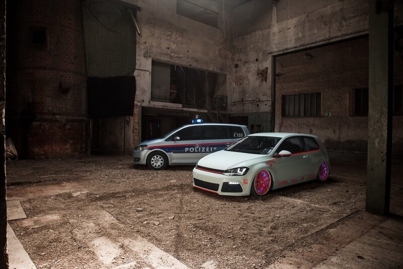 Customized White Car