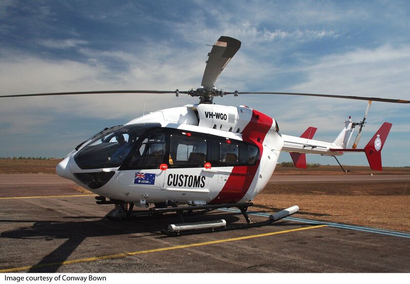 Customs helicopter on tarmac