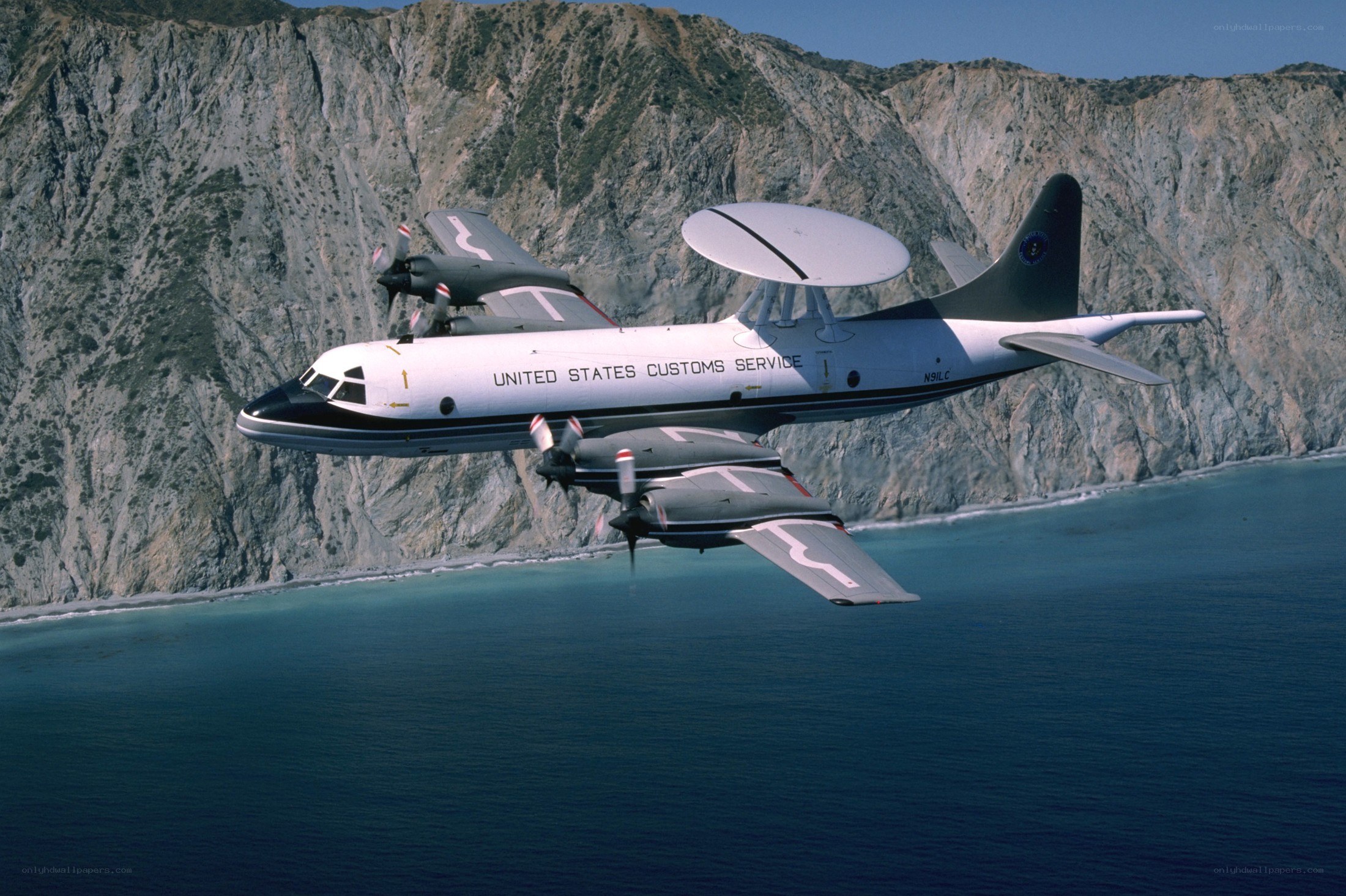 Customs surveillance aircraft in flight
