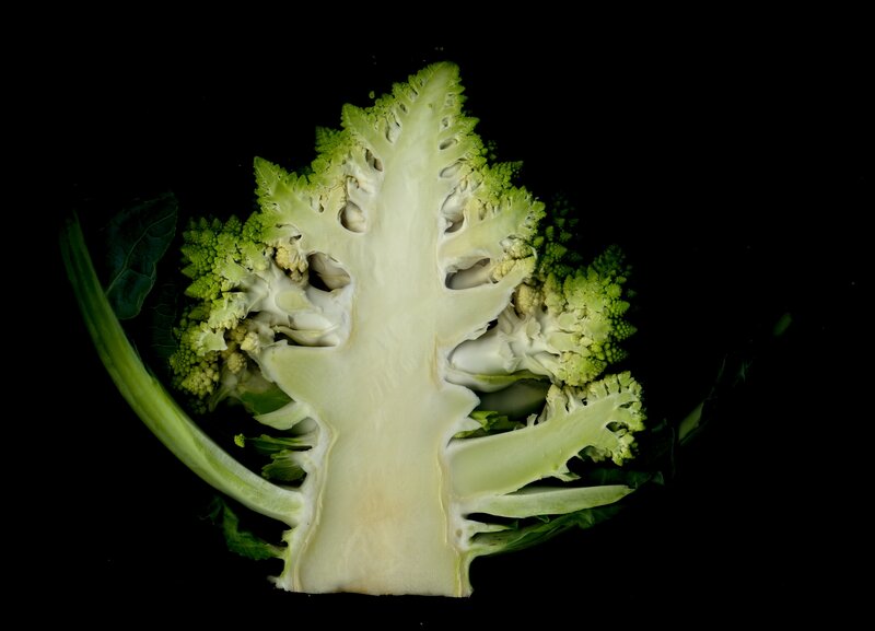 Cut Romanesco broccoli