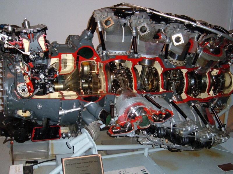 Cutaway aircraft engine display
