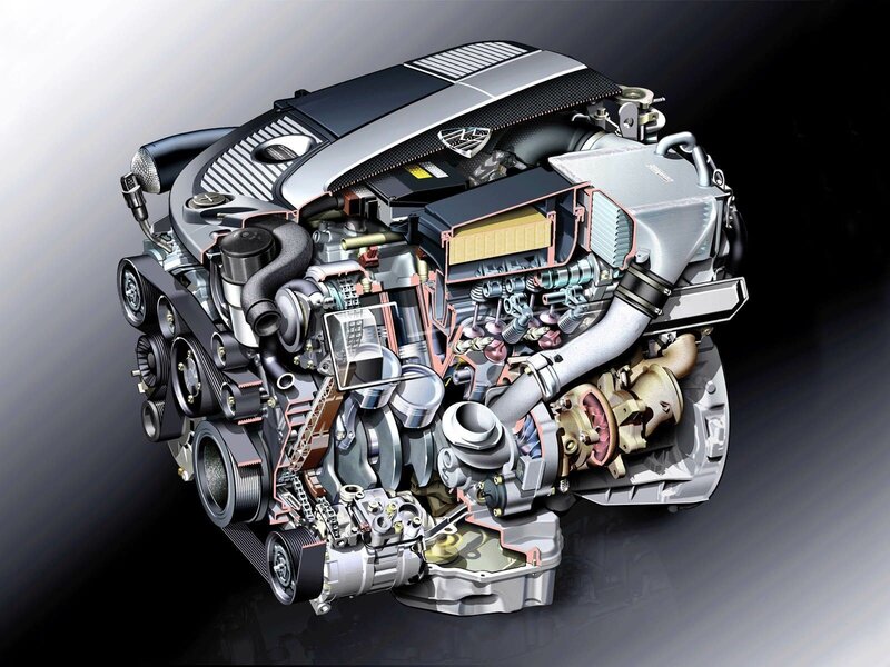Cutaway Car Engine — Silver