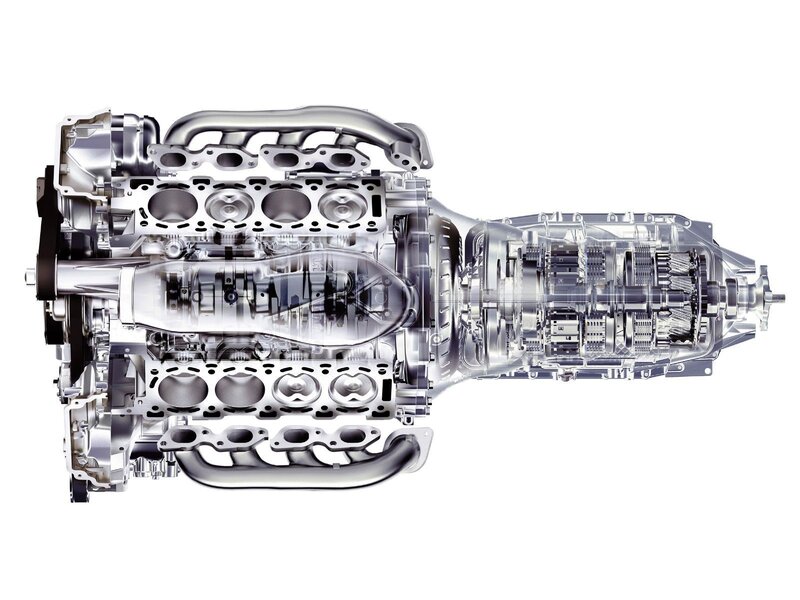 Cutaway engine and transmission