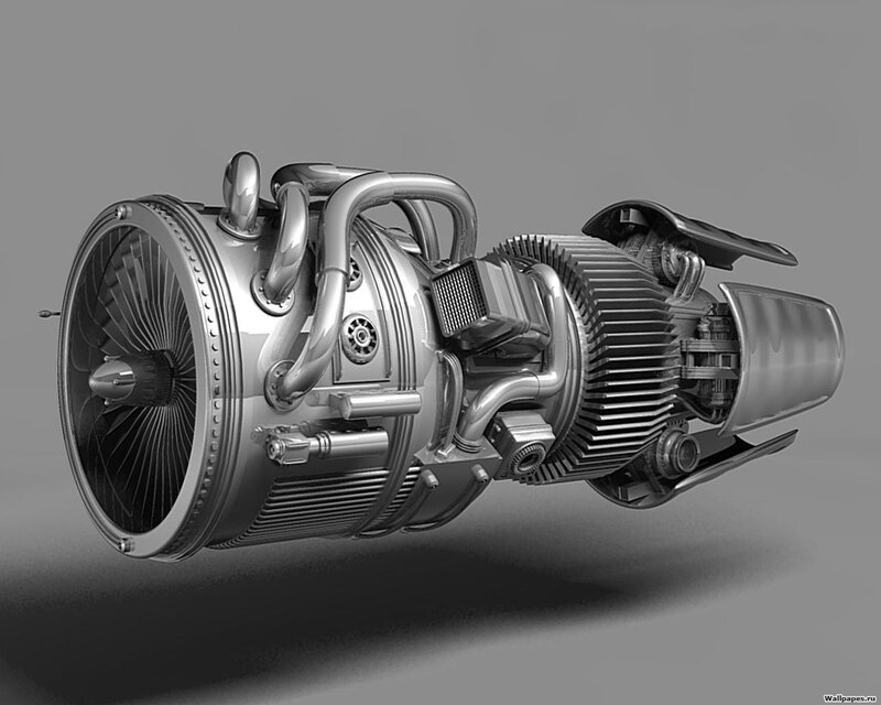 cutaway jet engine model