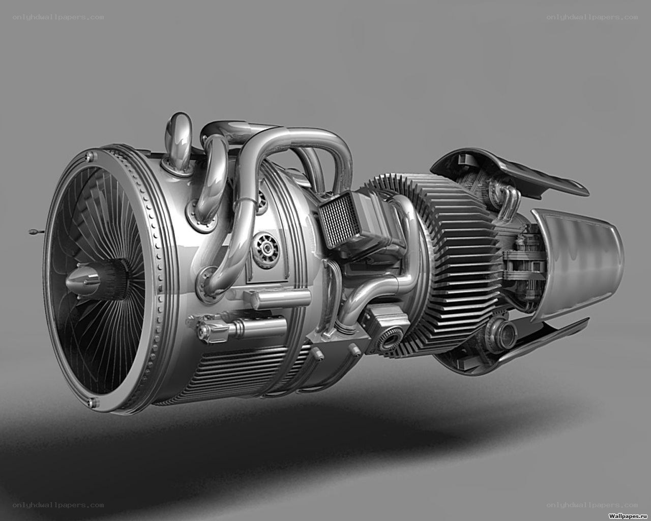 cutaway jet engine model