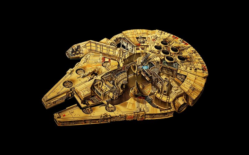 Cutaway Model of Spaceship — Gold
