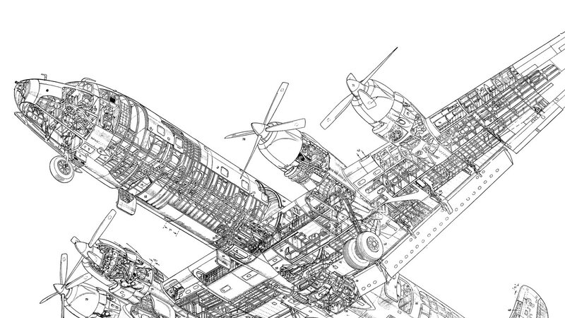Cutaway of a bomber aircraft