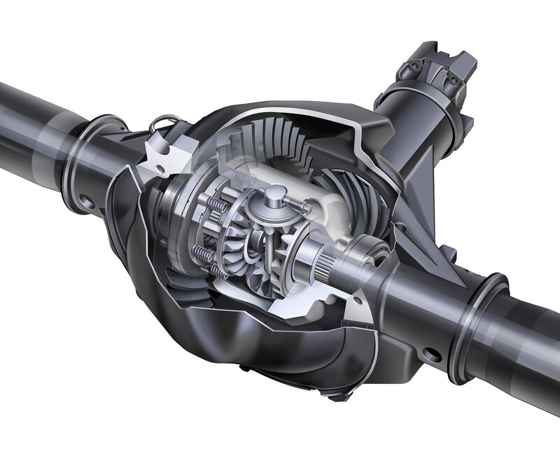 Cutaway of a car differential