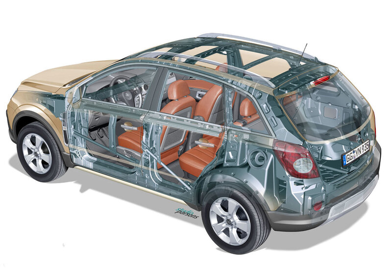 Cutaway of a car interior