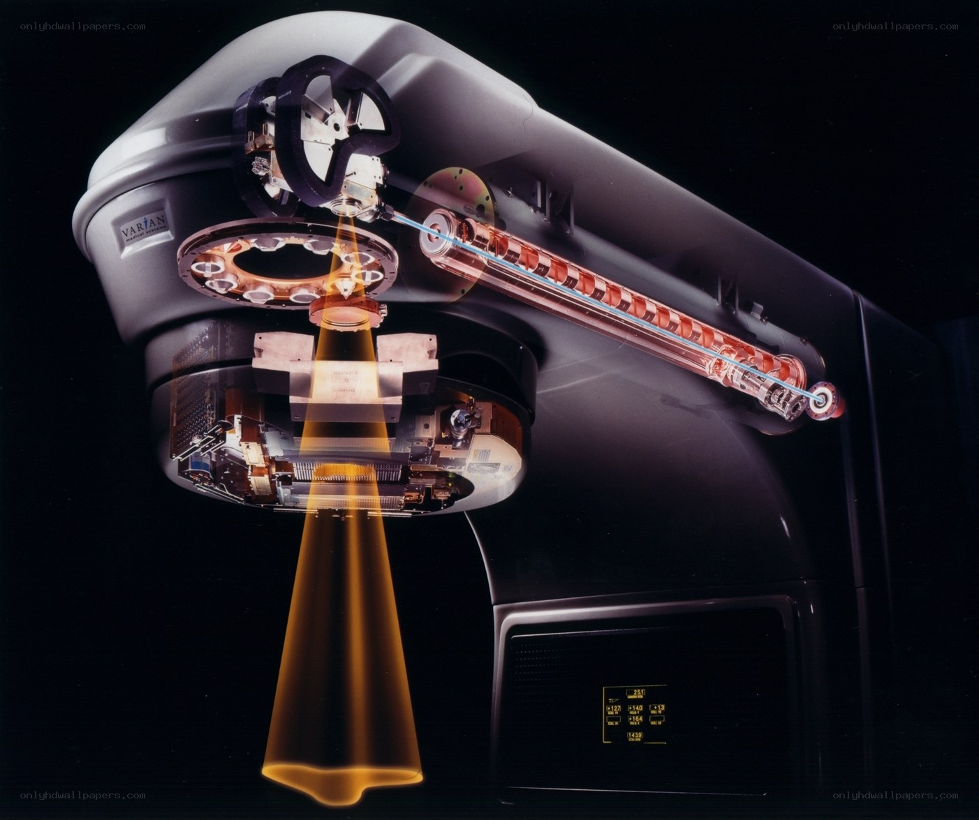 Cutaway of a laser system