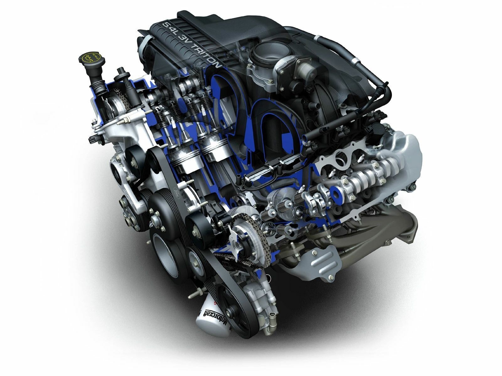 Cutaway of a V8 engine