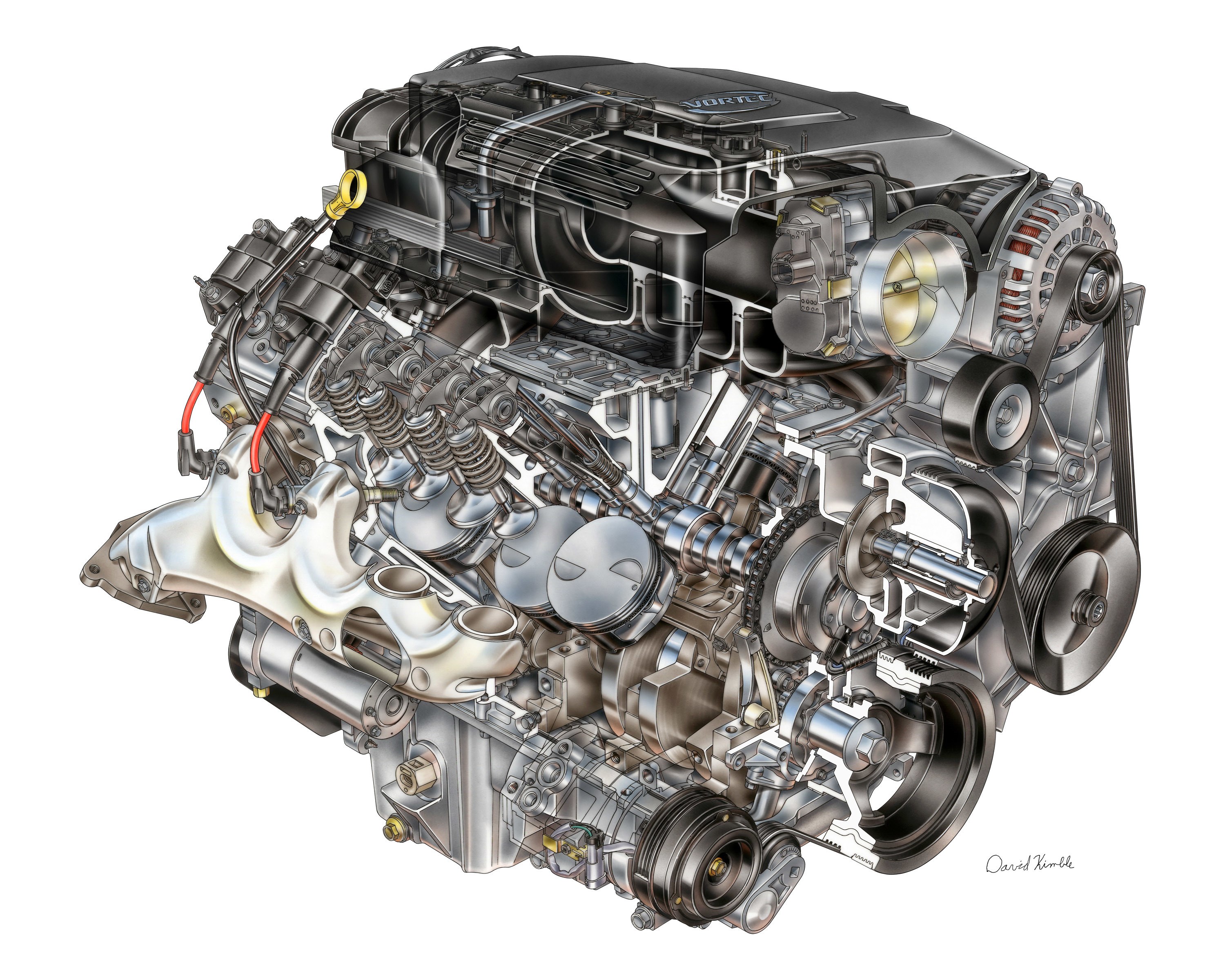 Cutaway of a Vortec engine