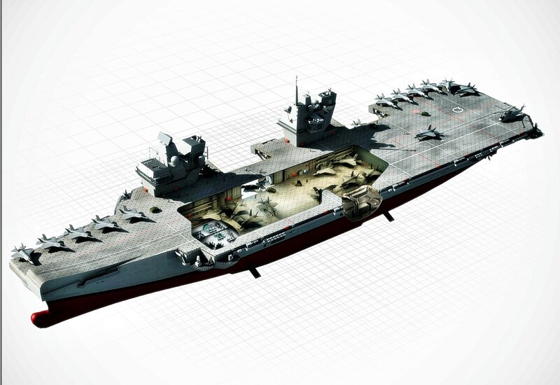 Cutaway of aircraft carrier