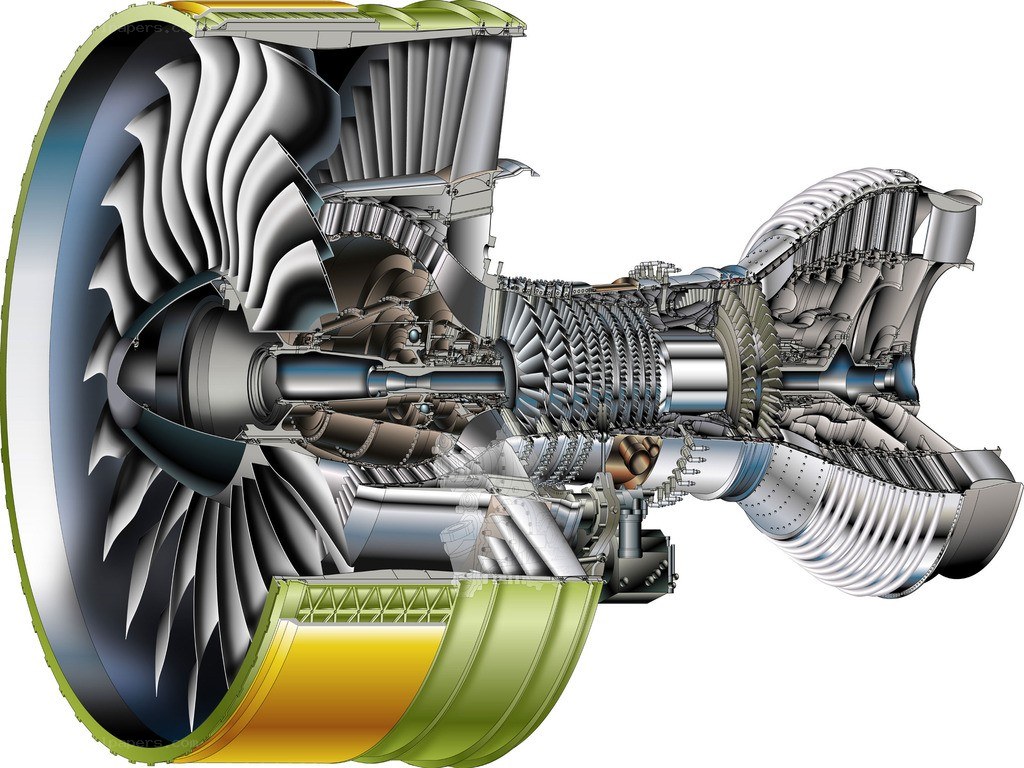 Cutaway of jet engine