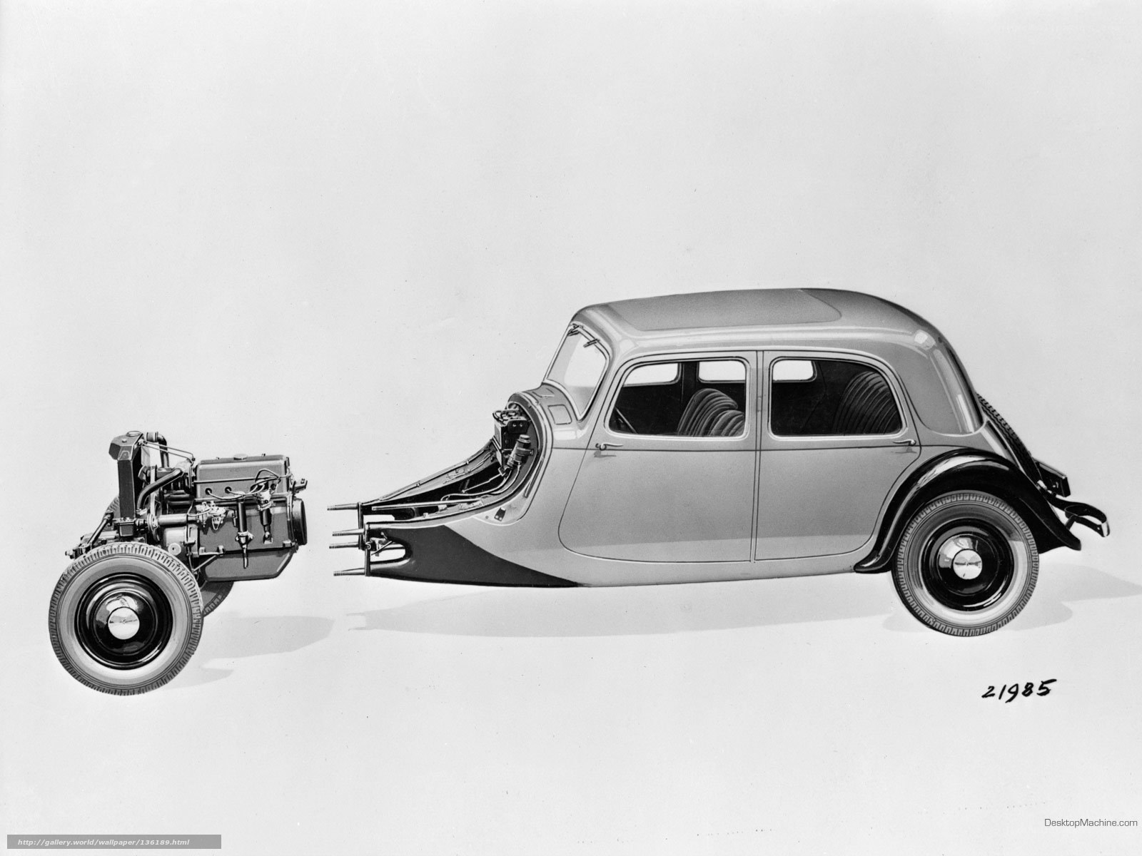 Cutaway of vintage car