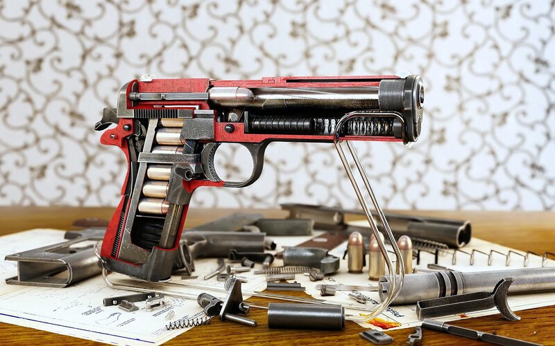 Cutaway Pistol Model