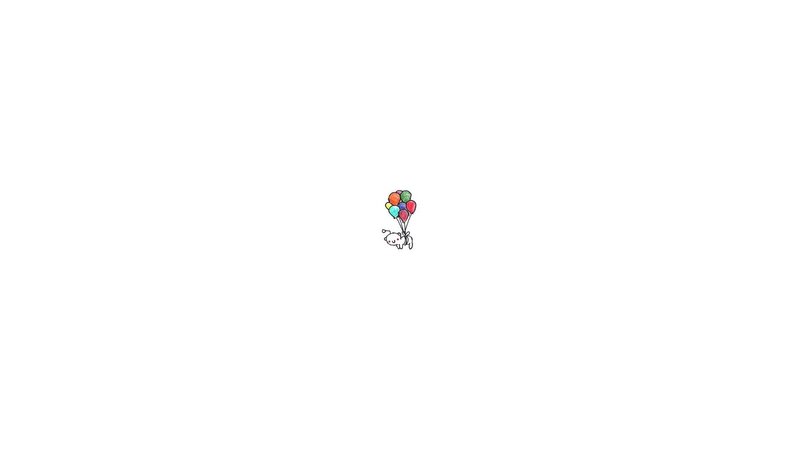 cute animal with balloons