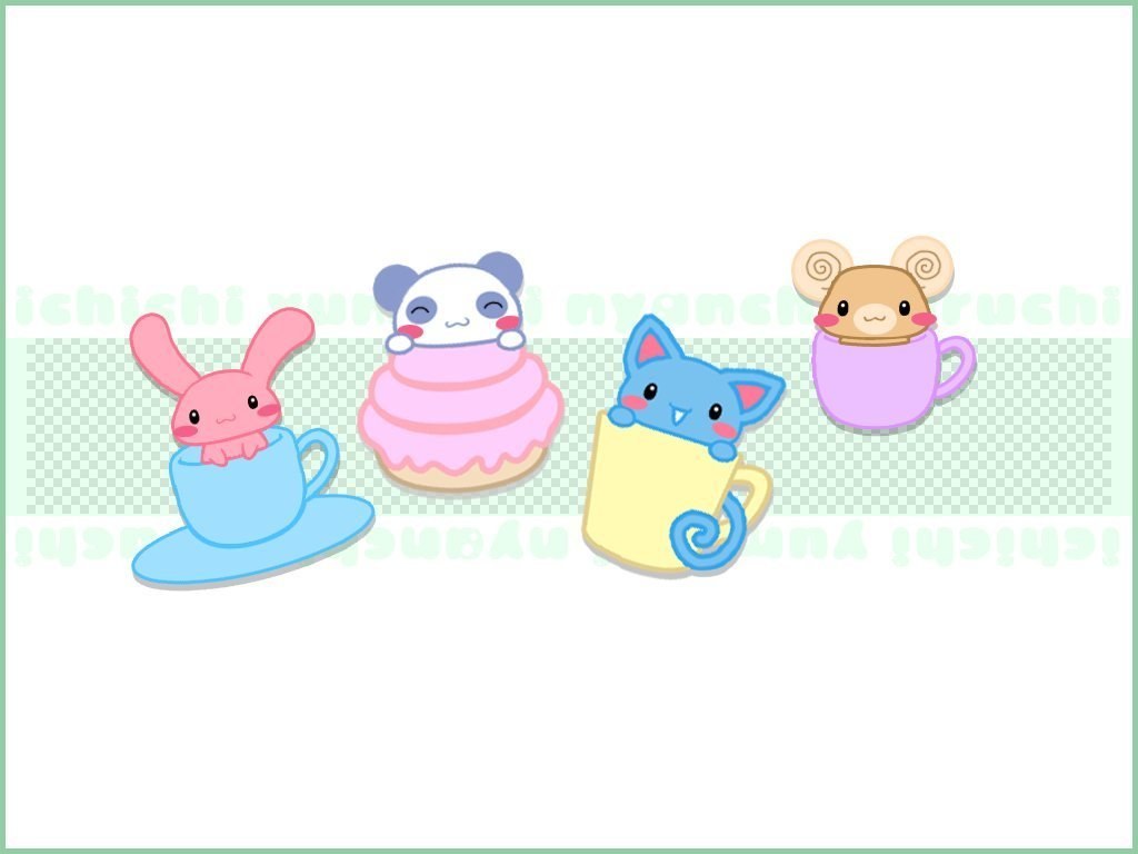 cute animals in teacups