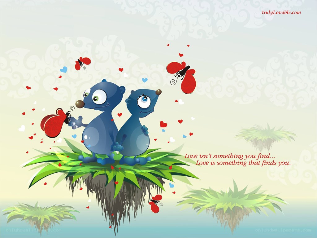 Cute animals on a floating island
