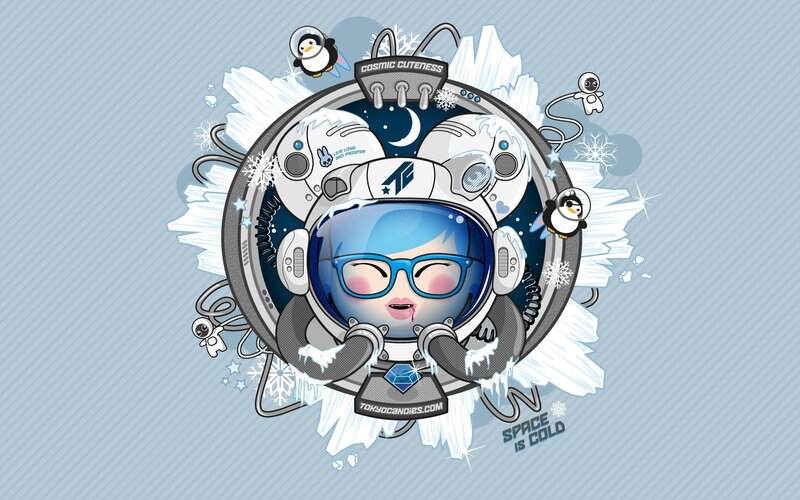 cute astronaut in space