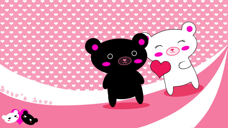 cute bear couple love