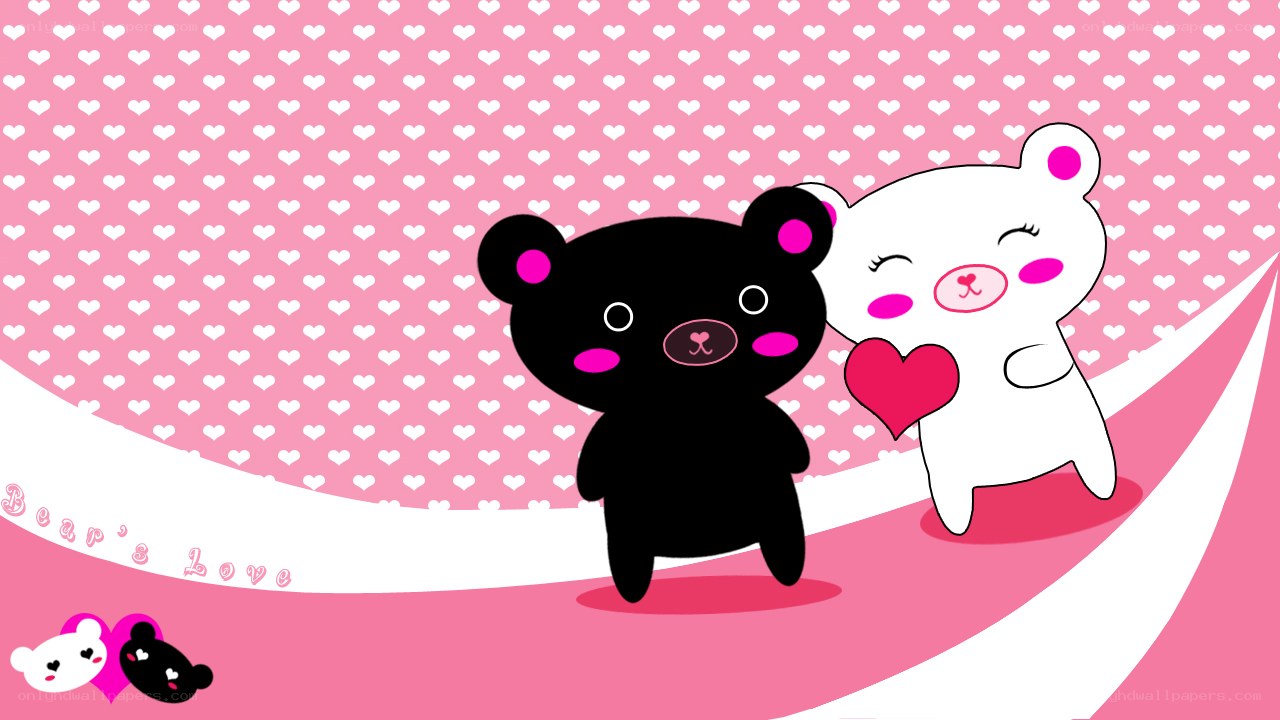 cute bear couple love