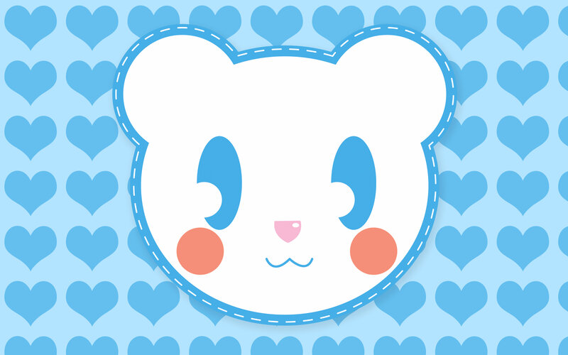 cute bear face on heart background