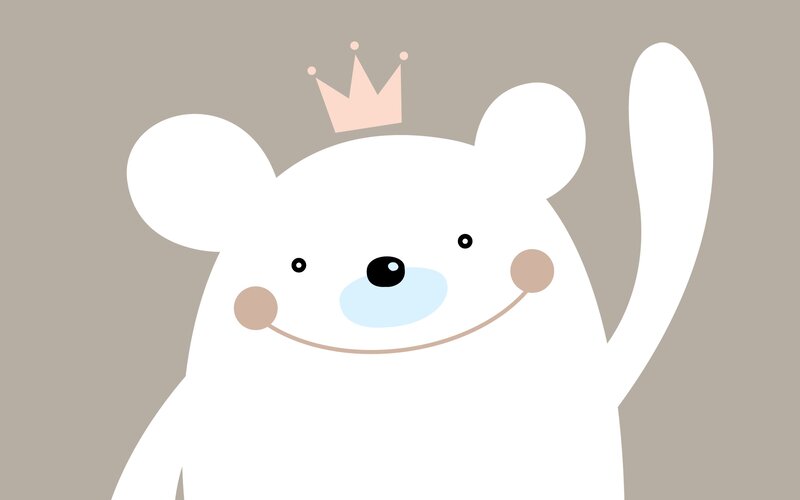 cute bear with crown